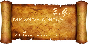 Böröcz Győző névjegykártya